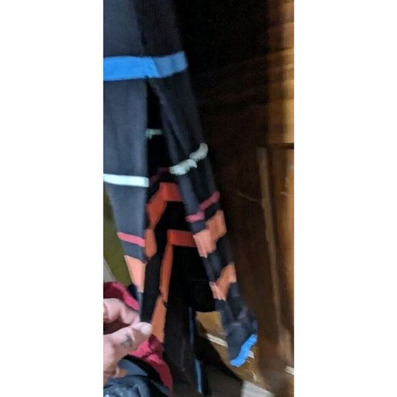 Free People Too Legit Split Side Maxi Dress Black with Rainbow Stripes Multi Xs - Picture 7 of 7